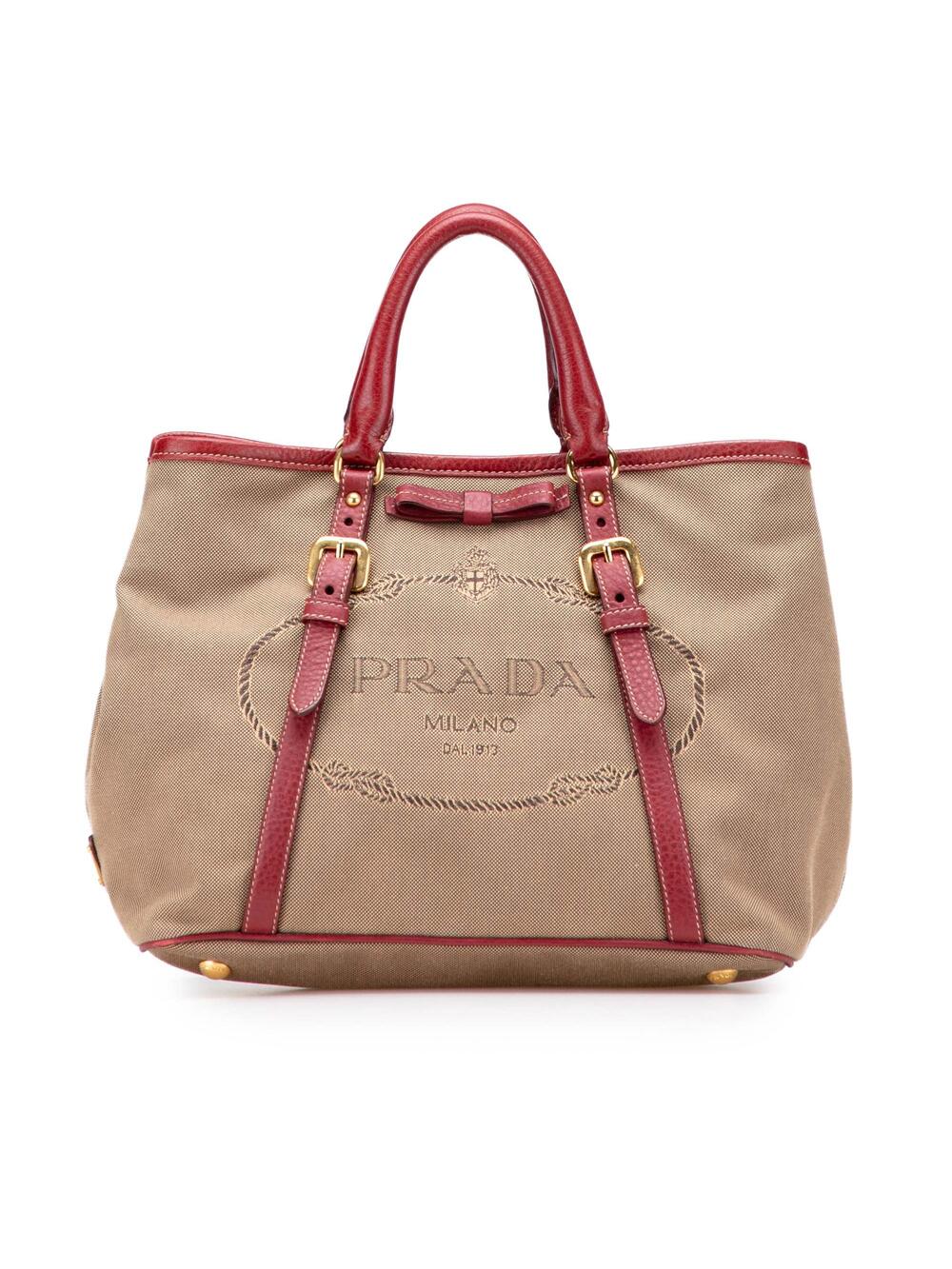 Prada Logo Convertible Tote Canvas With #275123P60B